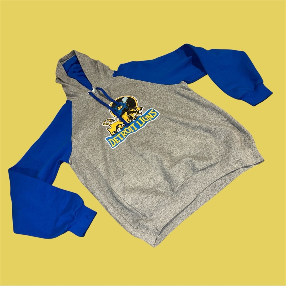 Vintage Logo 1940s Detroit Lions Colorblock Hoodie